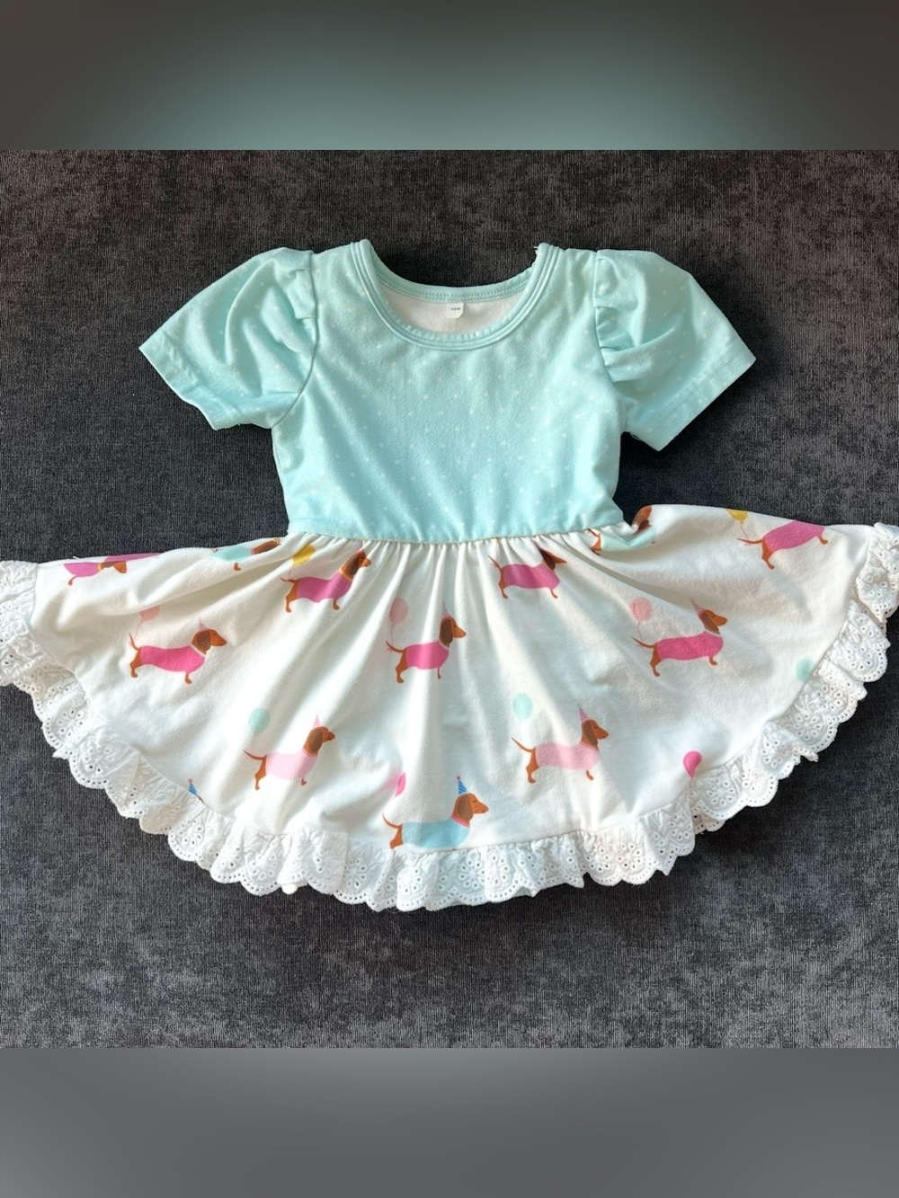 Jane + Jo Stella Skirted Bubble in Party Pups Size 12 Months